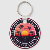 Clearwater Florida Retro Sunset Souvenirs 80er Schlüsselanhänger (Rückseite)