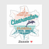 Clearwater Florida Retro Vintag explodierender Son Aufkleber (Blatt)