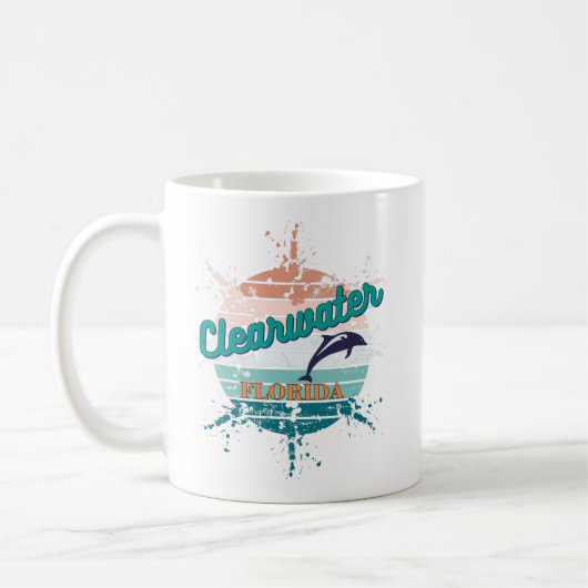 Clearwater Florida Retro Vintag explodierender Son Kaffeetasse (Links)