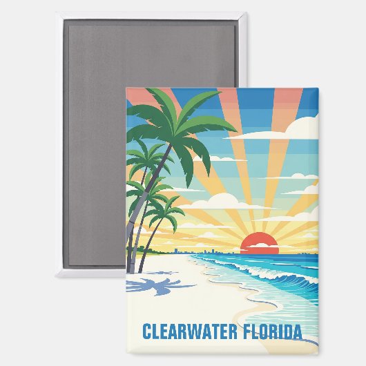 Clearwater Florida Travel Magnet (Vorderseite/Rückseite)
