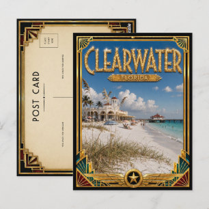 Clearwater Florida Vintage Art Deco Golden Age Postkarte