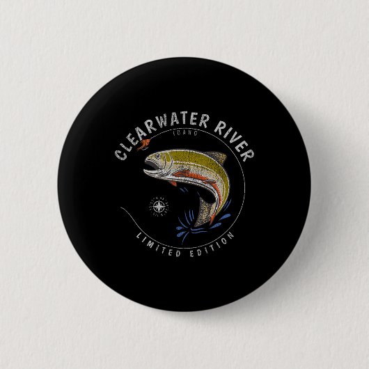 Clearwater River Forellen Fly Fishing Souvenir Cle Button (Vorderseite)
