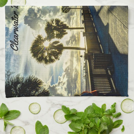 Clearwater Strand, Florida Handtuch (Gefaltet)