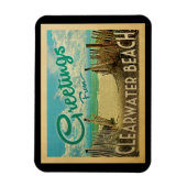 Clearwater Strand-Vintage Reise Magnet (Vertikal)