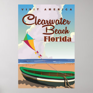 Clearwater Strand, Vintages Reiseplakat Floridas Poster
