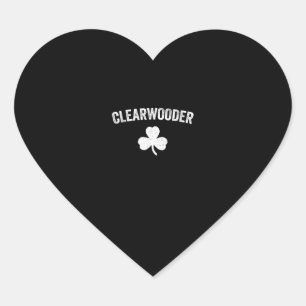 Clearwooder St. Patrick's Baseball Clearwater Phil Herz-Aufkleber