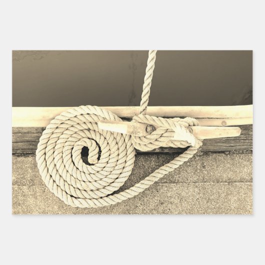 Cleat Hitch Maritime Wrapping Paper Flat Sheet Set Geschenkpapier Set (Vorderseite 3)