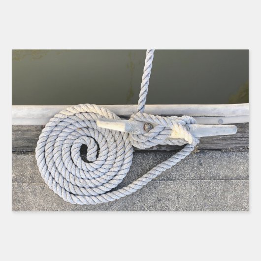 Cleat Hitch Maritime Wrapping Paper Flat Sheet Set Geschenkpapier Set (Vorderseite)