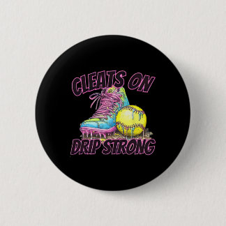 Cleats On Drip Strong Softll Drip Softll Mom Retro Button