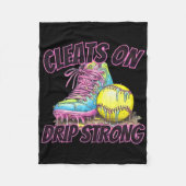 Cleats On Drip Strong Softll Drip Softll Mom Retro Fleecedecke (Vorderseite)