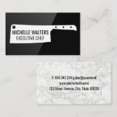 Cleaver Knife | Schwarzer Glanz | Kulinarisch Visitenkarte (Vorne/Hinten)