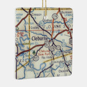 Cleburne Texas 50's Map Keramikornament (Rechts)