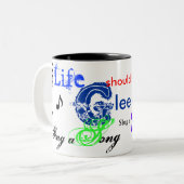 Clef-Anmerkung, Musik, Lied… Freude-Verein, Leben, Zweifarbige Tasse (Vorderseite Links)
