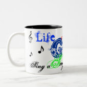 Clef-Anmerkung, Musik, Lied… Freude-Verein, Leben, Zweifarbige Tasse (Links)