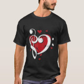 Clef Bass Heart Liebe Musiker Musikinstrument Musi T-Shirt (Vorderseite)