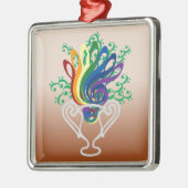 Clef-Blumenstrauß-Verzierung Silbernes Ornament (Links)