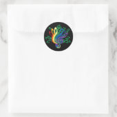 Clef Bouquet auf Black Runder Aufkleber (Tasche)