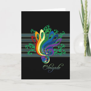 Clef Bouquet Vielen Dank auf Portugiesisch Dankeskarte