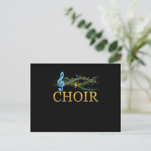 Clef Choir Musiknotens Chorchor Gesangsgeschenk Postkarte (Stehend Vorderseite)