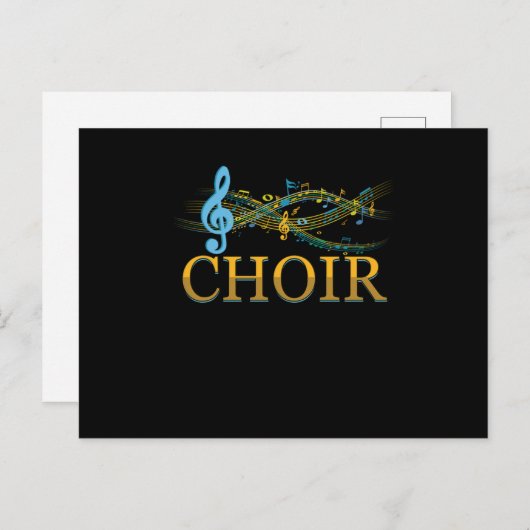 Clef Choir Musiknotens Chorchor Gesangsgeschenk Postkarte (Vorne/Hinten)