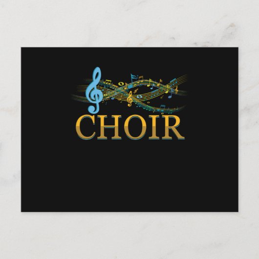 Clef Choir Musiknotens Chorchor Gesangsgeschenk Postkarte (Vorderseite)