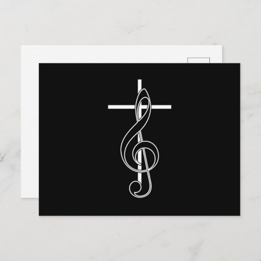 Clef Cross Church Chorchor Chormusik Geschenk Postkarte (Vorne/Hinten)