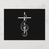 Clef Cross Church Chorchor Chormusik Geschenk Postkarte (Vorderseite)