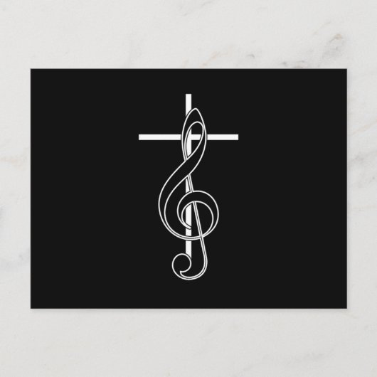 Clef Cross Church Chorchor Chormusik Geschenk Postkarte (Vorderseite)