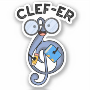 Clef-er Funny Music Pun Aufkleber