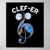 Clef er Funny Music Pun Dark BG Poster (Vorne)