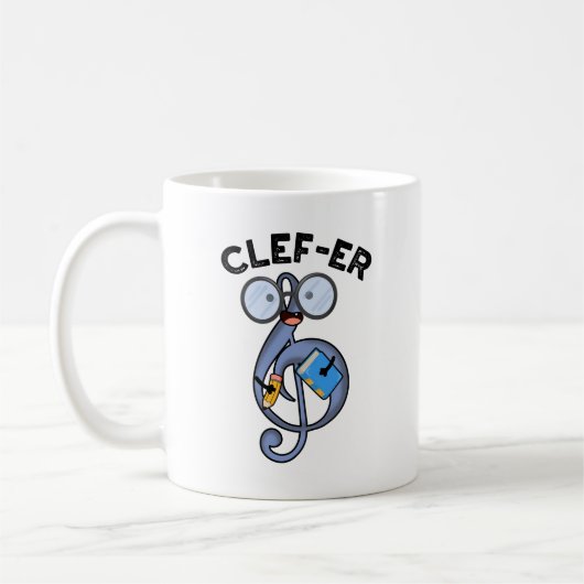 Clef-er Funny Music Pun Kaffeetasse (Links)