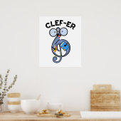 Clef-er Funny Music Pun Poster (Küche)