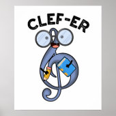 Clef-er Funny Music Pun Poster (Vorne)