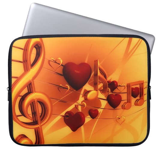 Clef grades Liebe Herzmusik Laptopschutzhülle (Vorderseite)