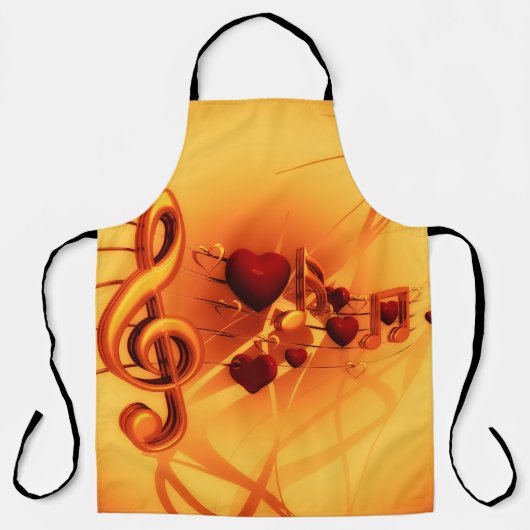 Clef grades love heart music schürze (Vorderseite)
