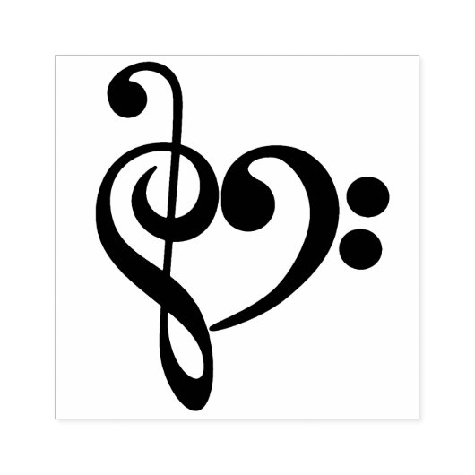 Clef Heart Gummistempel (Prägung)