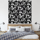 Clef hört Schwarz und Weiße Mauer Leinwand (Insitu (Schlafzimmer))