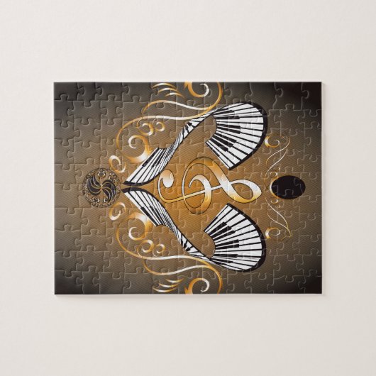 Clef mit Klavier Puzzle (Horizontal)