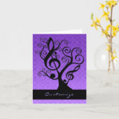 Clef Tree Card für Lila und schwarze Musik Karte (Gelbe Blume)