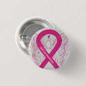 Cleft Lip Awareness Hot Pink Ribbon Angel Buttone Button (Vorne & Hinten)