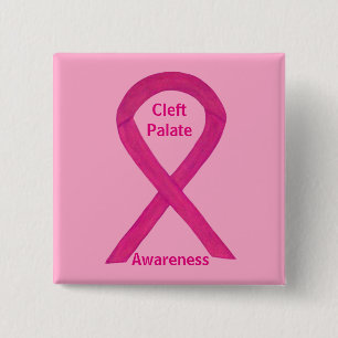 Cleft Palast Awareness Magenta Ribbon Button Butto