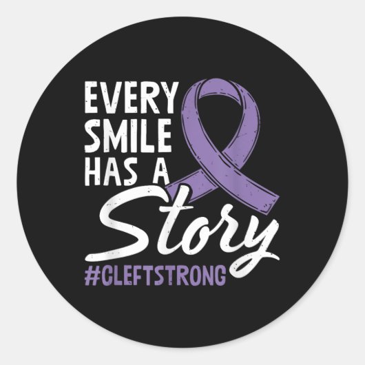 Cleft Strong Cleft Warrior Cleft Craniofacial Awar Runder Aufkleber (Vorderseite)