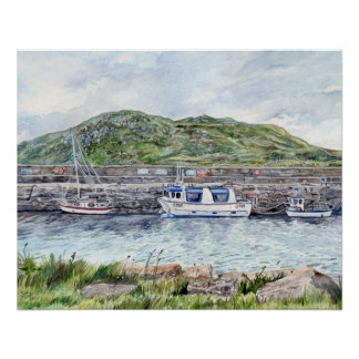 Cleggan Harbour, Connemara, Galway Glänzendes Post Poster