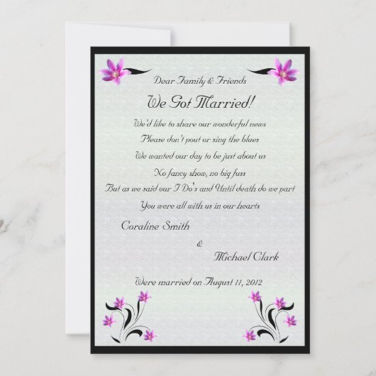 Clematics Blume auf dem Steineig-Pfad-Elopement 2 Ankündigung (Vorderseite)