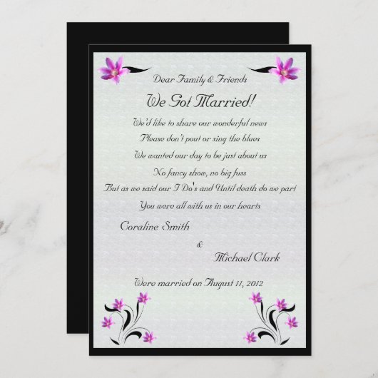 Clematics Blume auf dem Steineig-Pfad-Elopement 2 Ankündigung (Vorne/Hinten)