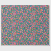 Clematika Rosa, Rot, Orangefarbene Blüte auf Deep  Geschenkpapier (Flach)