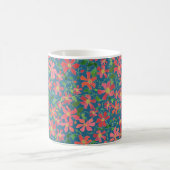 Clematika Rosa, Rot, Orangefarbene Blüte auf Deep Kaffeetasse (Mittel)