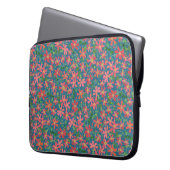 Clematika Rosa, Rot, Orangefarbene Blüte auf Deep  Laptopschutzhülle (Vorderseite Links)