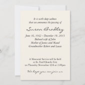 Clematis2a Dewdrops-Begräbnis- Einladung (Rückseite)