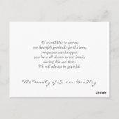 Clematis 2a Floral BW Foto Beileid Vielen Dank Postkarte (Rückseite)